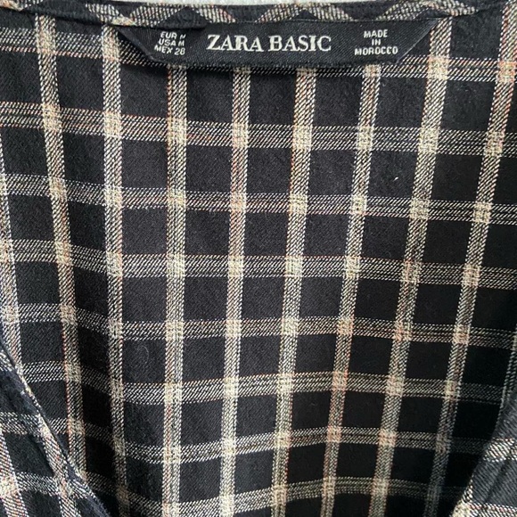 Zara Basic Black and White Plaid Mini Dress - Picture 4 of 5